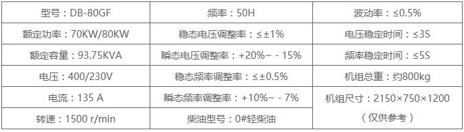 80kw玉柴发电机