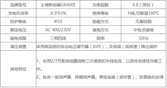 上海斯坦福GR400E发电机