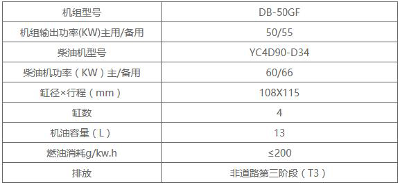50kw玉柴发电机参数