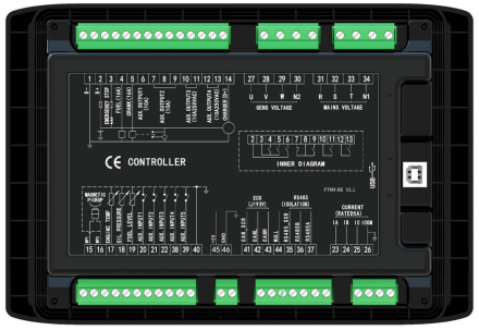 孚创GEC6500-4G发电机组控制器后部接线图